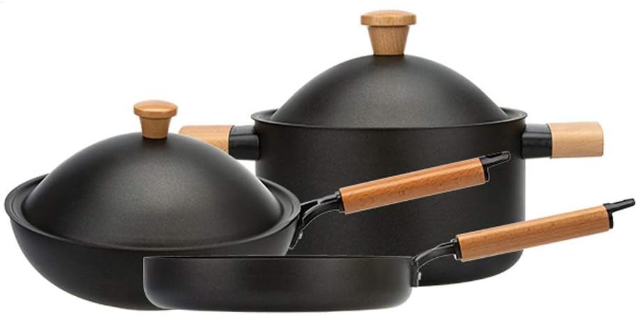 Creative Pot Set Non Stick Pan Without Cooking Fume Technology of Thickened Composite Bottom Easy to Clean