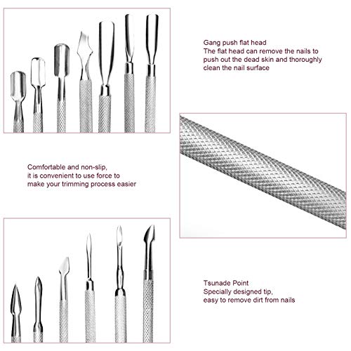 10Pcs Cuticle Pusher Remover And Cutter, Double Ended Stainless Steel Cleaner Nail Gel Polish Removal, Durable Manicure Pedicure Nail Tools For Fingernails Toenails #TOP3