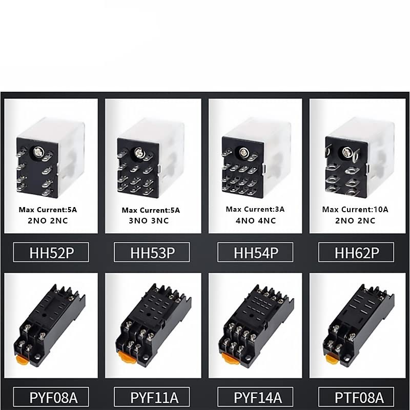 Relé intermedio mini DPDT con interruptor electromagnético de bobina LED DC 220V 6