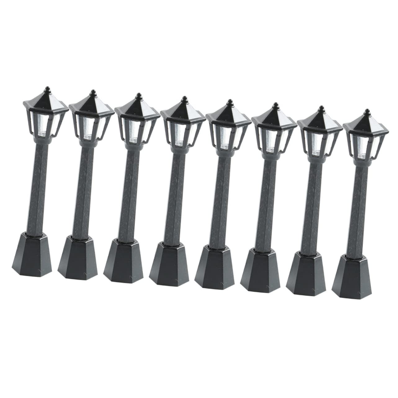 SUPVOX Micro Street Lights Set 8pcs Miniature Street Lamp Ornaments for Decor