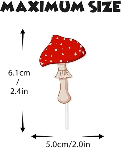 Miniatura 4 de 18 piezas de plantas de selva con purpurina roja para decoración de postre, decoración temática de animación a hongos, suministros de decoración