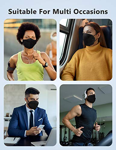 Boncare Kn95 Face Masks, Black Kn95 Masks 50 Pack, 5-Layer Face Masks #TOP6