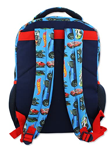 Hot Wheels Race Car Boys 16 Inch School Backpack (One Size, Blue)4