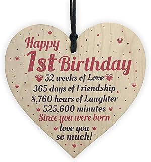 RED OCEAN Happy 1st First Birthday Baby Daughter Son Grandson Grandaughter Nephew Niece Gifts