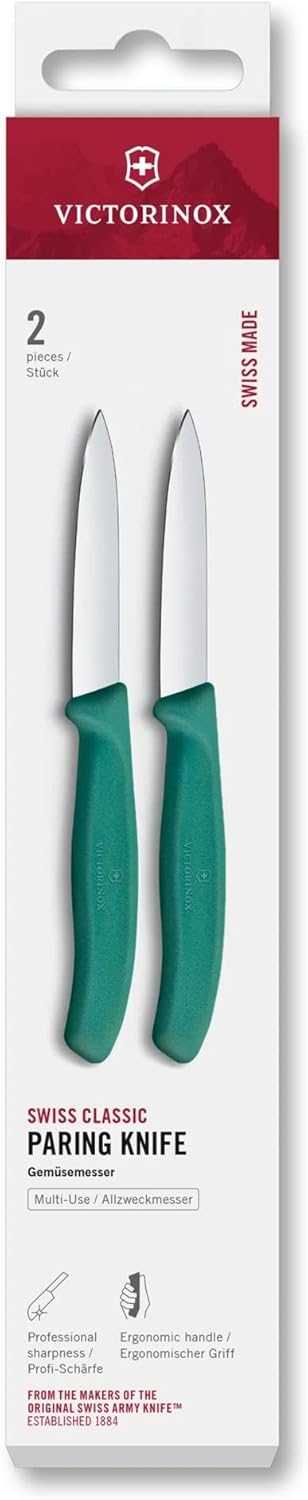 Victorinox Swiss Classic 2 Piece 3 Inch Straight Edge Paring Knife Set - Green