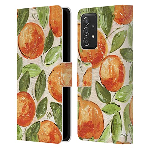 Étui Samsung A53 5G Haley Bush Éclaboussure Orange : Protection portefeuille élégante en cuir