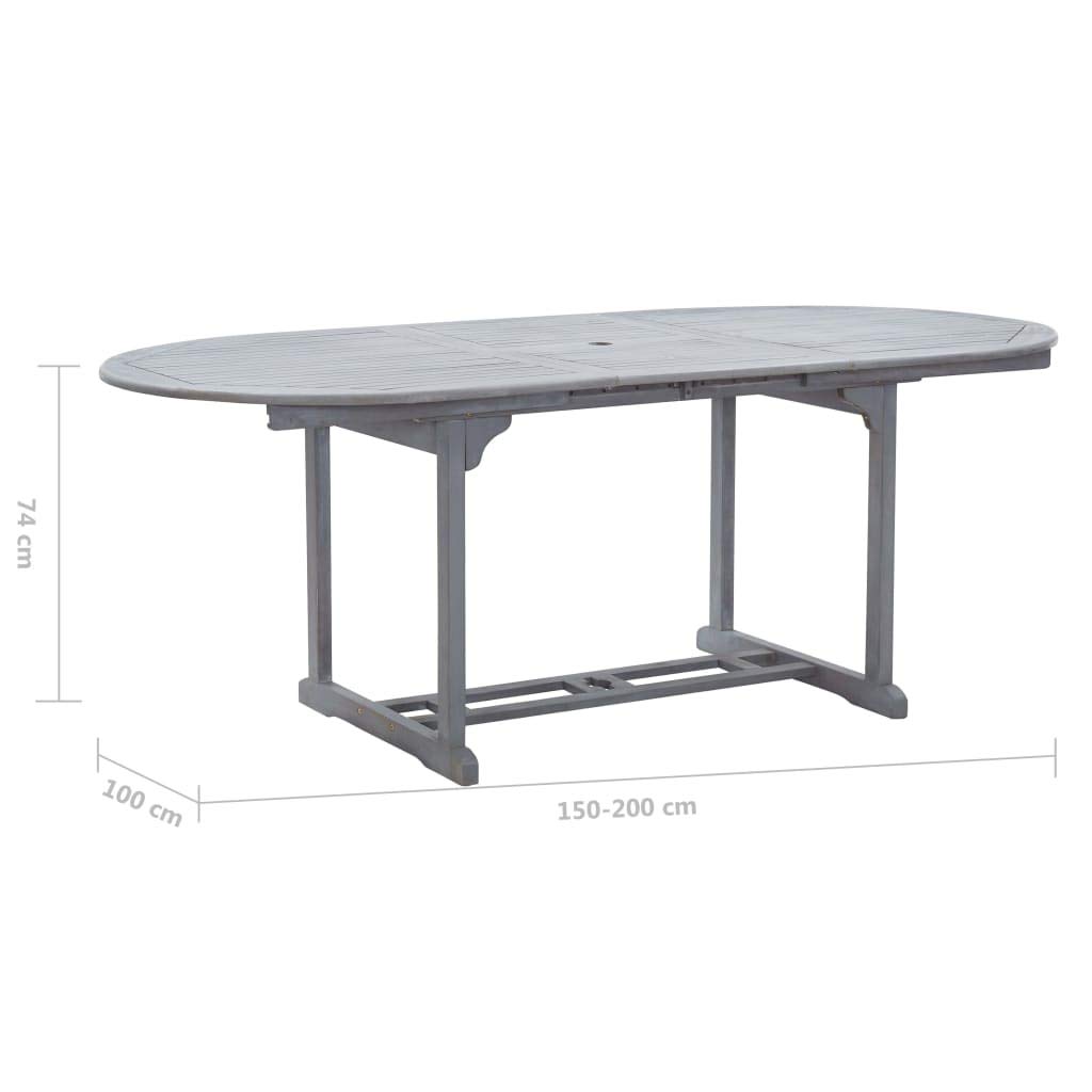 Festnight Tavolo da Giardino in Legno di Acacia 200x100x74 cm Tavolino Pieghevole Richiudibile per Campeggio casa Giardino PIC nic con Foro per Un Ombrellone