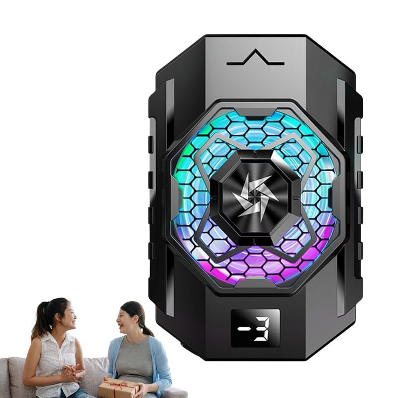 Drumstone 𝟏𝟓-𝐘𝐞𝐚𝐫 𝐖𝐚𝐫𝐫𝐚𝐧𝐭𝐲 Mobile Phone Cooling Fan with Magnetic Back Clip – Rapid Cooling, Silent Operation, USB Powered, Temperature Display, RGB Light (Gaming Special)-image-21