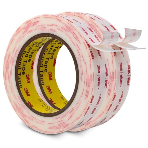 3M Double Sided Tape 1''x15.4Ft 2 Pack Heavy Duty White