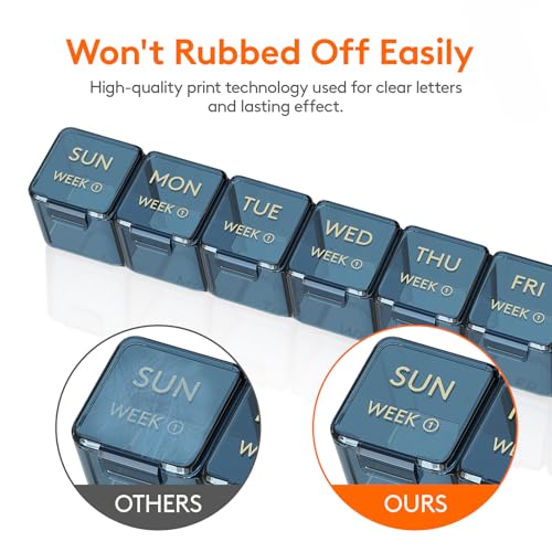 Image of Lifewit Monthly Pill Organizer Once a Day, 28 Day Pill Box, Blue, 28 Grids