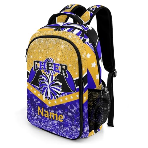 Cheerleading Cheer Backpack Custom Cheer Bags Laptop Backpack for Girls School Gift(Blue Gold Color)2