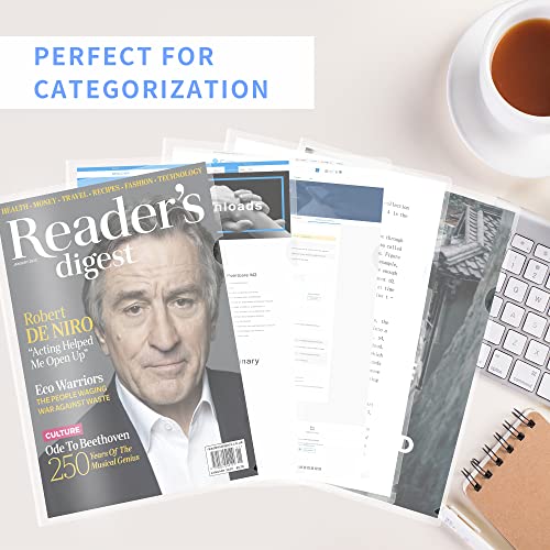 Cloudia 30 Pack Clear Document Folder Copy Safe Project Pocket L-Type Clear Plastic Folder A4/ Letter Size In Transparent Color… (30) #TOP5