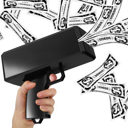 Sopu Make it Rain Money Gun Paper Playing Spary Money Toy Gun Prop Money Gun Cash Gun Toy Party Supplies (Mysterious Black)