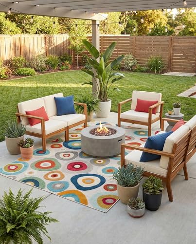 Tapete Rugs.com Outdoor Casablanca 7'10 x 10' Multi Beige miniatura 1