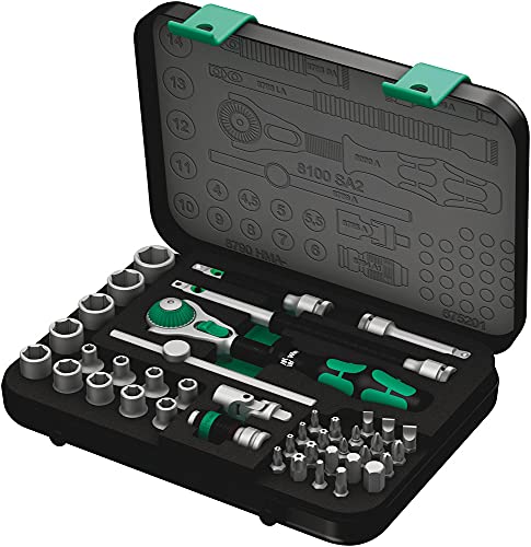 Wera 8100 SA 2 Zyklop 1/4' Metric Ratchet Set, 42-Pieces