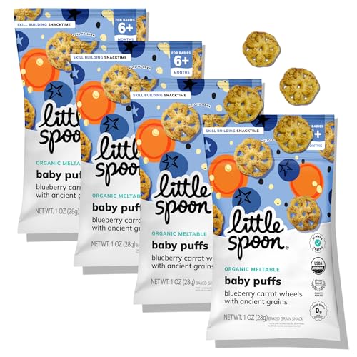 Image of Little Spoon Blueberry Carrot Meltable Baby Wheels, 1 Oz Bag, 4 Pack