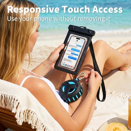 Image of EBODA Bluetooth Shower Speaker with Waterproof Phone Pouch, Gifts for Men