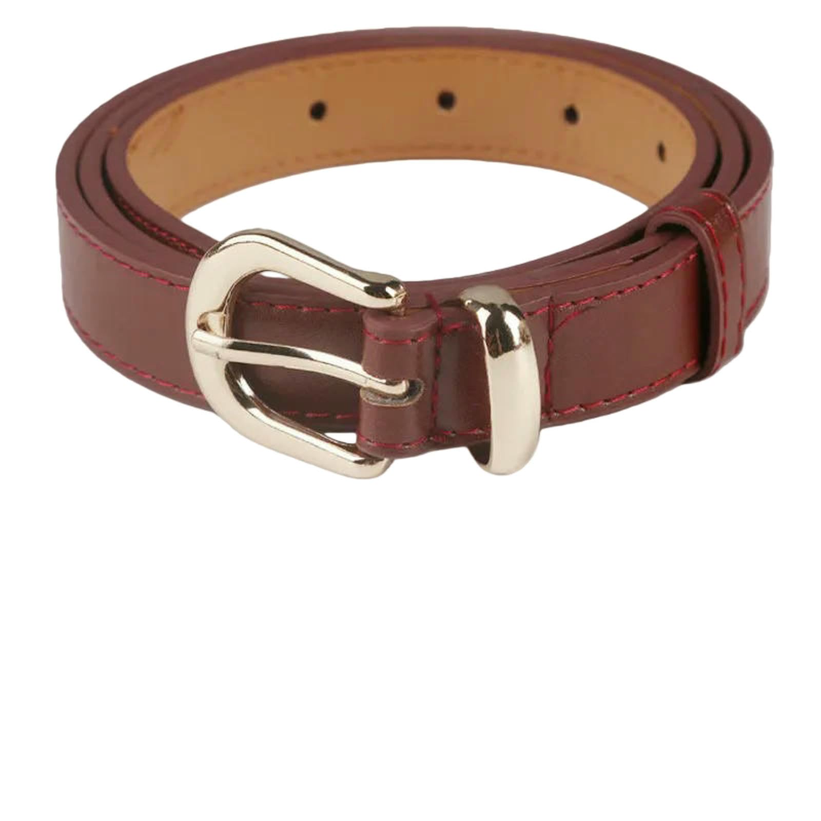 Damen Taillengürtel Mode Frauen Gürtel Schwarze Für Casual Weibliche Hosen Taille Taillenband Damen-Wine Red-110cm