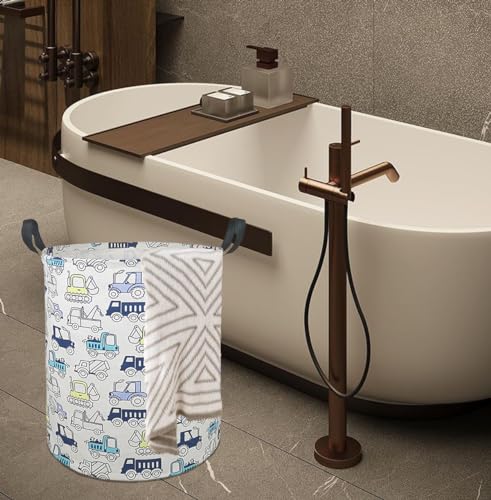 Image of Collapsible Kids Laundry Basket Clothes Hamper, Foldable Storage Organizer Bin, Toy Clothes Storage with Handles for Boys Girls Bedroom, Room Decor Cars