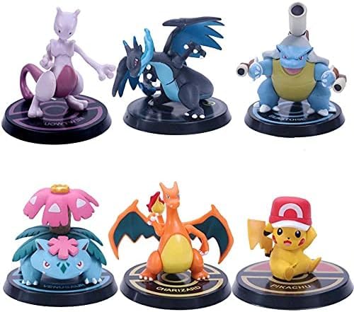 Image of Trunkin|Mewtwo,Venusaur,Blastoise (Set B) 6Pcs (Multicolor) Figure|Figurine With Stand,Action Figure
