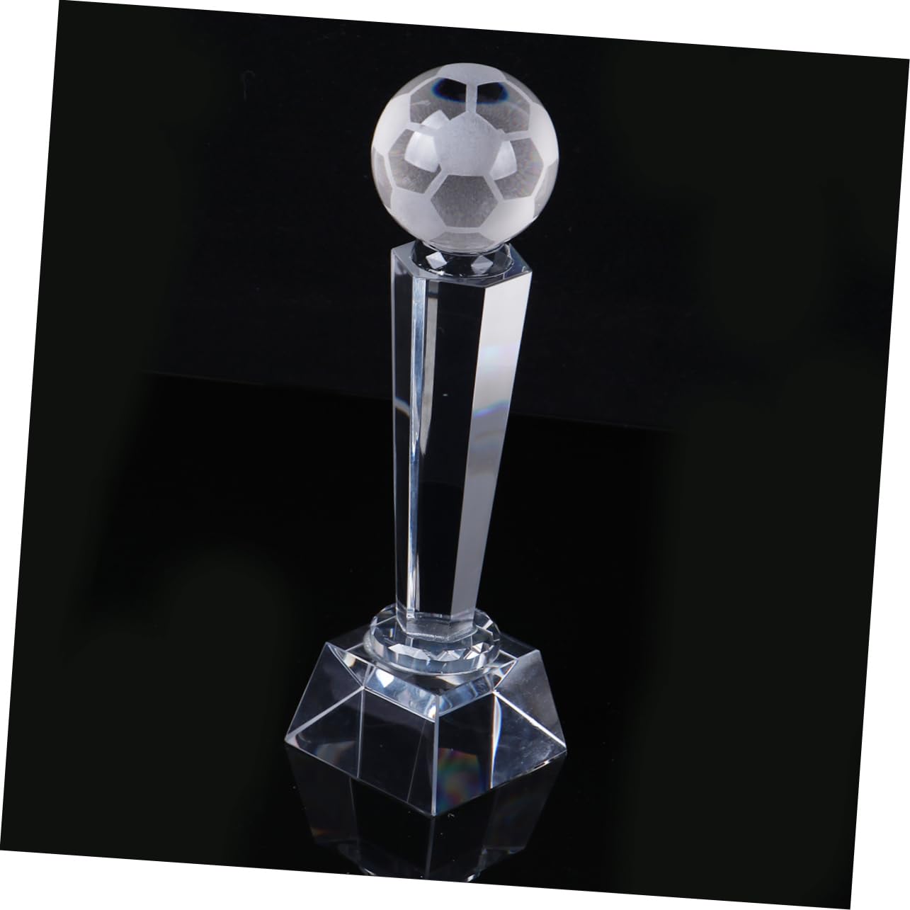 Mipcase Kristall Fußballspielpokal aus Quarz für Turnier Auszeichnungen | Abschlussatmosphäre, Elegante Kristalltrophäe für Sportbankette, für Klassenzimmer und Geschenkbeutel