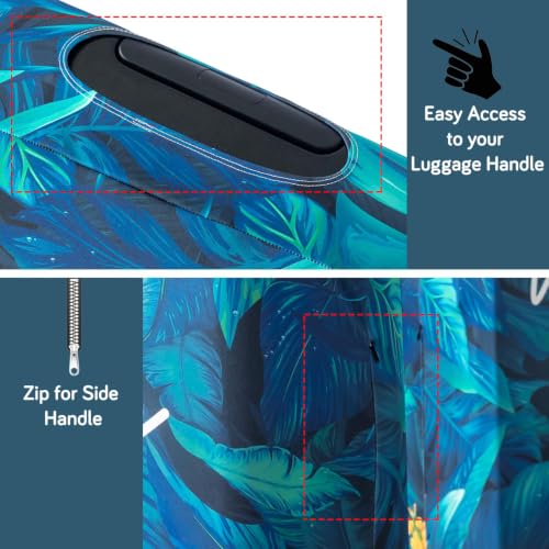 Image of HOKIPO 220gsm Durable and Washable Suitcase Covers for Trolley Suitcase, Large (26-27inch) - Tropical Escape (NEW-AR-6345-D8)