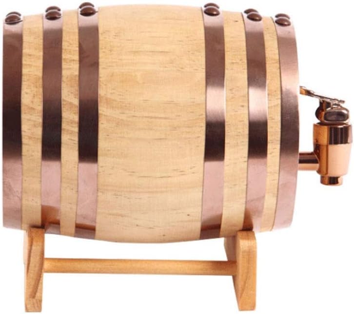 Oak Wine Storage Barrel Oak Barrel, 0.75 L / 3 L / 5 L / 10 L Wine Barrel Built-in Aluminum Foil Pad, Suitable for Winemaking or for Storage Your Own Whiskey, Beer, Wine, Bourbon, Brandy, (with Faucet