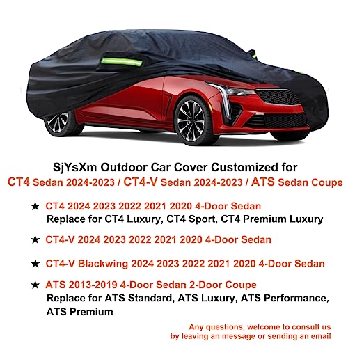 Image of Custom Car Cover Compatible with Cadillac CT4 / CT4 V-Series 2020-2026, Waterproof All Weather Car Covers with Cotton Lining, Heavy Duty Rain Snow Sun Dust UV Car Covers for CT4 Outdoor Indoor