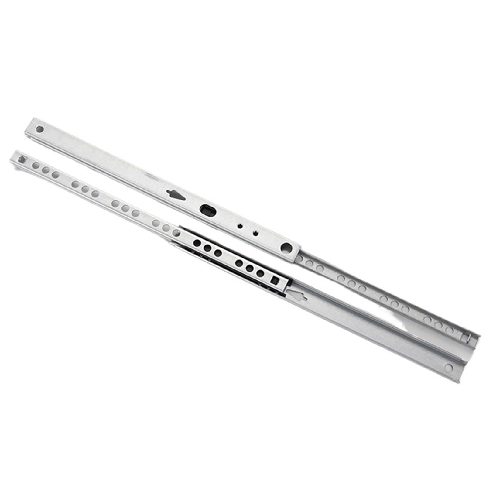 Drawer Track, 1Pair Micro Drawer Slide Ball Guide Two Sections 25mm Wide Steel Fold Rail Furniture Hardware Fittings(374MM)