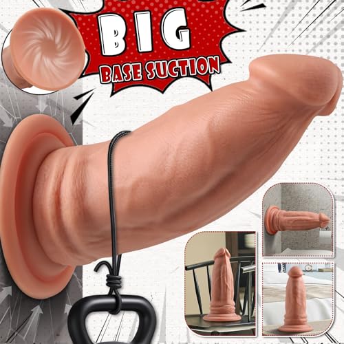 10 inch Realistic Huge Thick Dildo No Balls, 3.45'' Diamater Dual Density Silicone Girthy Dildo with Suction Cup for Hands-Free Play, Massive Big Anal Dildos XXL Butt Plug Toy for Advanced Men Women