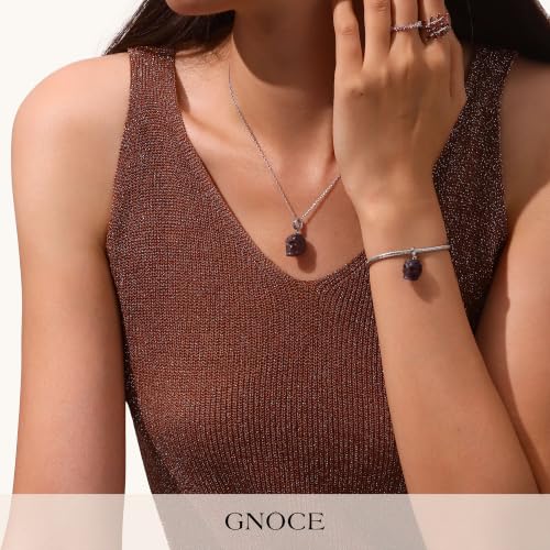 Image of GNOCE Skull Pendant Charm Silver Dangle Charms Bead fit Bracelet /Necklace Jewelry Gift for Women Men
