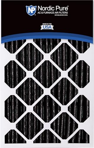 Image of Nordic Pure 16x25x5 Pleated MERV 8 Plus Carbon Air Filters 4 Pack | Actual Size: 15 3 /4 x 24 3 /4 x 4 3 /8 Honeywell Replacement Made in USA, Standard HVAC & Furnace Filtration