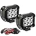 YITAMOTOR Led Light Bar 2PCS 4" 18W Square LED Work Light Bar Spot Led Pod light LED with Wiring Harness Waterproof for Jeep SUV Truck Car ATVs 4x4 4WD Boat Off road Driving Light 12V 24V