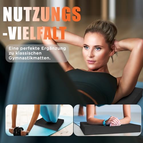 DH FitLife Balance Pad XXL, Balance Kissen 50x40x6cm, Memory Schaum Schwarz