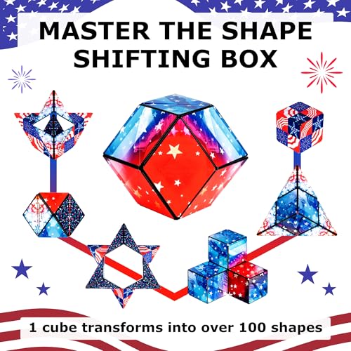 Image of Shashibo DODECA Magnetic Puzzle Cube, Sensory Fidget Toy for Adults & Kids, Stress Relief Fidget Toy for All Ages, Cool Fidget Toys for Desk, Shape Shifting Box, 100+ Possible Shapes