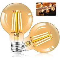 MUSUNIA Bombilla Edison E27, Bombilla LED vintage E27, Bombilla retro G80 4W, LED E27 vintage blanco cálido, ideal para nostalgia e iluminación retro (2 piezas)