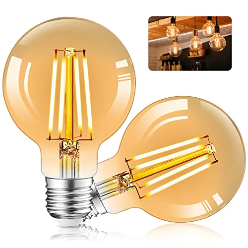 ampoule led e27 vintage, MUSUNIA LED E27 Ampoule rétro, E27 LED Vintage Blanc chaud, idéal pour la nostalgie et l'éclairage rétro (2 pièces) Cover