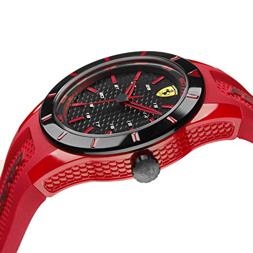 Image of Scuderia Ferrari Red REV Analog Black Dial Men's Watch - 0840005