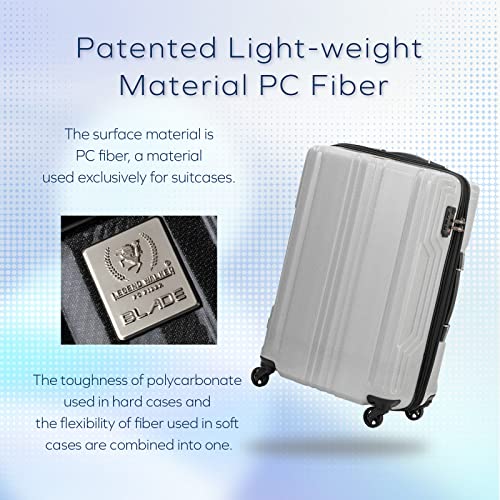 LEGEND WALKER BLADE-Ultralight PC Fiber Luggage 26-inch, White Carbon, 5604-59-WHCB3