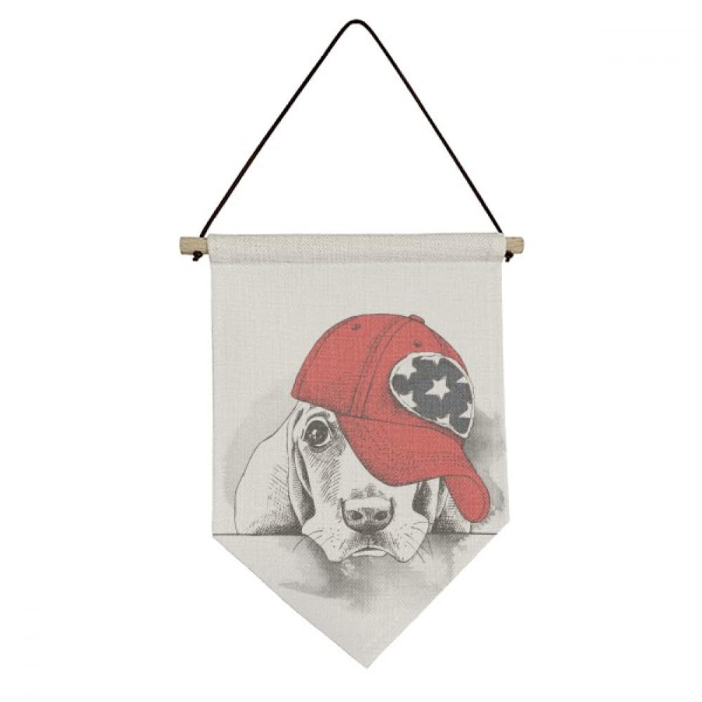 Drapeau en toile suspendre motif chien aquarelle fanion mural tissu décoration