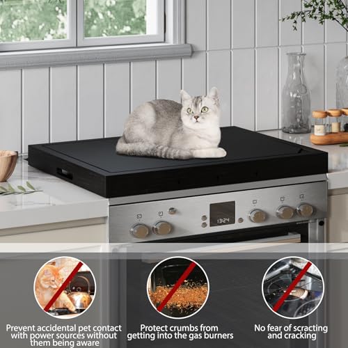 Cubierta de cocina de madera con mango negro miniatura 3