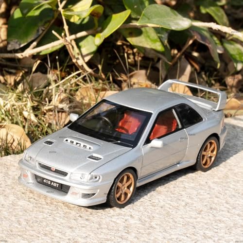 Image of FEXXA 1 /32 Compatible for Subaru Impreza WRX STI Model Car, Pull Back Diecast Collectible Car Toy with Sounds & Lights for Kids Boys Girls and Adults, Gift (Silver)