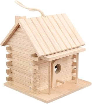 Bird Nest Box DIY Graffiti Natural Wood Breeding Box Feeding Table Shed Garden Decor Parent-child Experience Natural
