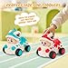 Olbyefly Push and Go Toy Cars for 1 2 3 Years Old Boys Toddlers Girls Kids Animal 360° Rotate Face Changing Baby Cars Toys Infant 6-12-18 Months Toys for First Birthday Gifts for One Two 1-3 Year Old