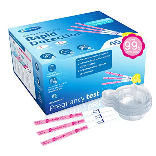 Pregnancy Test Strips Kit, 40-Count Individually Wrapped Pregnancy Test Strips For Early Detection At Home, Fertility Test With Urine Cup, Over 99% Accurate Result, 5Mm Hcg Test Strip, Wider, Sturdier #TOP13