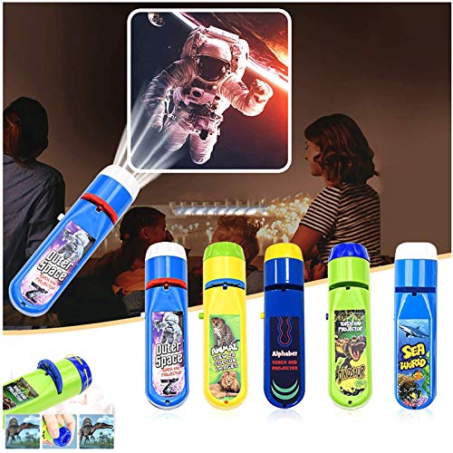 PHLPS 5pcs Toys for Kids Torch Proyector, Linterna Luminosa Juguete, Proyector de escena para nios, Gran regalo de juguete educativo para nios Chicas, Aprendizaje de la hora de acostarse Diversin d