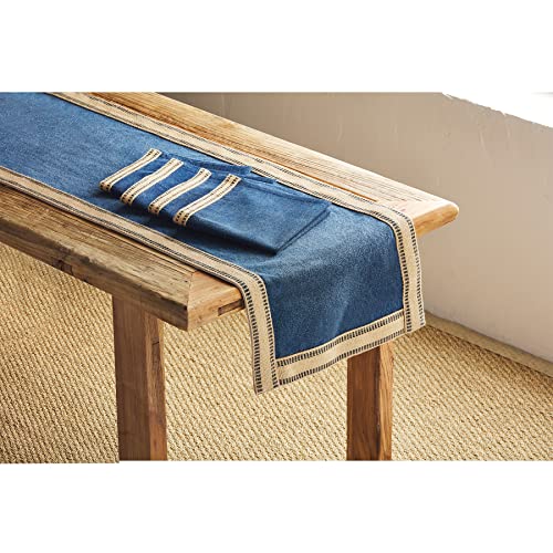 Set de servilletas Jute Edge, Navy, 18" x 18" miniatura 2
