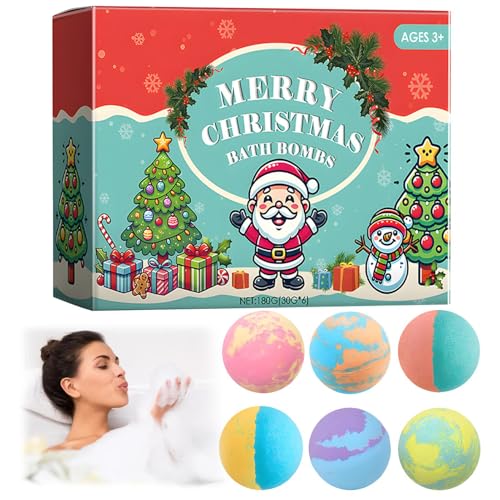 Bath Bombs Gift Set 6 Bath Bombs with Natural Essential Oils Safe Organic Bubble Bath Bombs for Kids Handmade Bath Bomb Gift Set for Girlfriends Mothers Women Girls