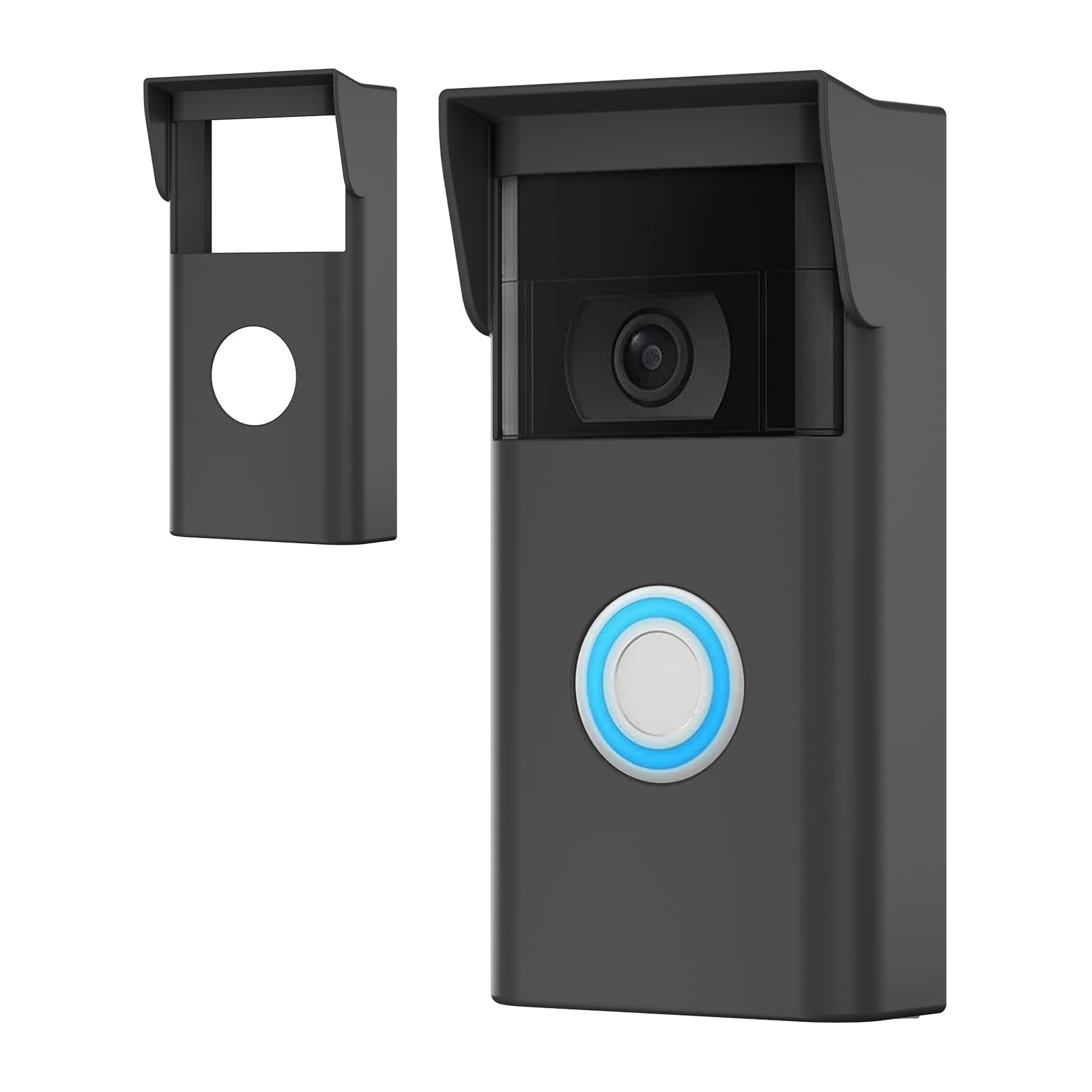 Baaletc Protective Silicone Cover Compatible with Video Doorbell 2nd Gen (2020 Release) - Weatherproof Case Skin - No Night Vision Interference - Black