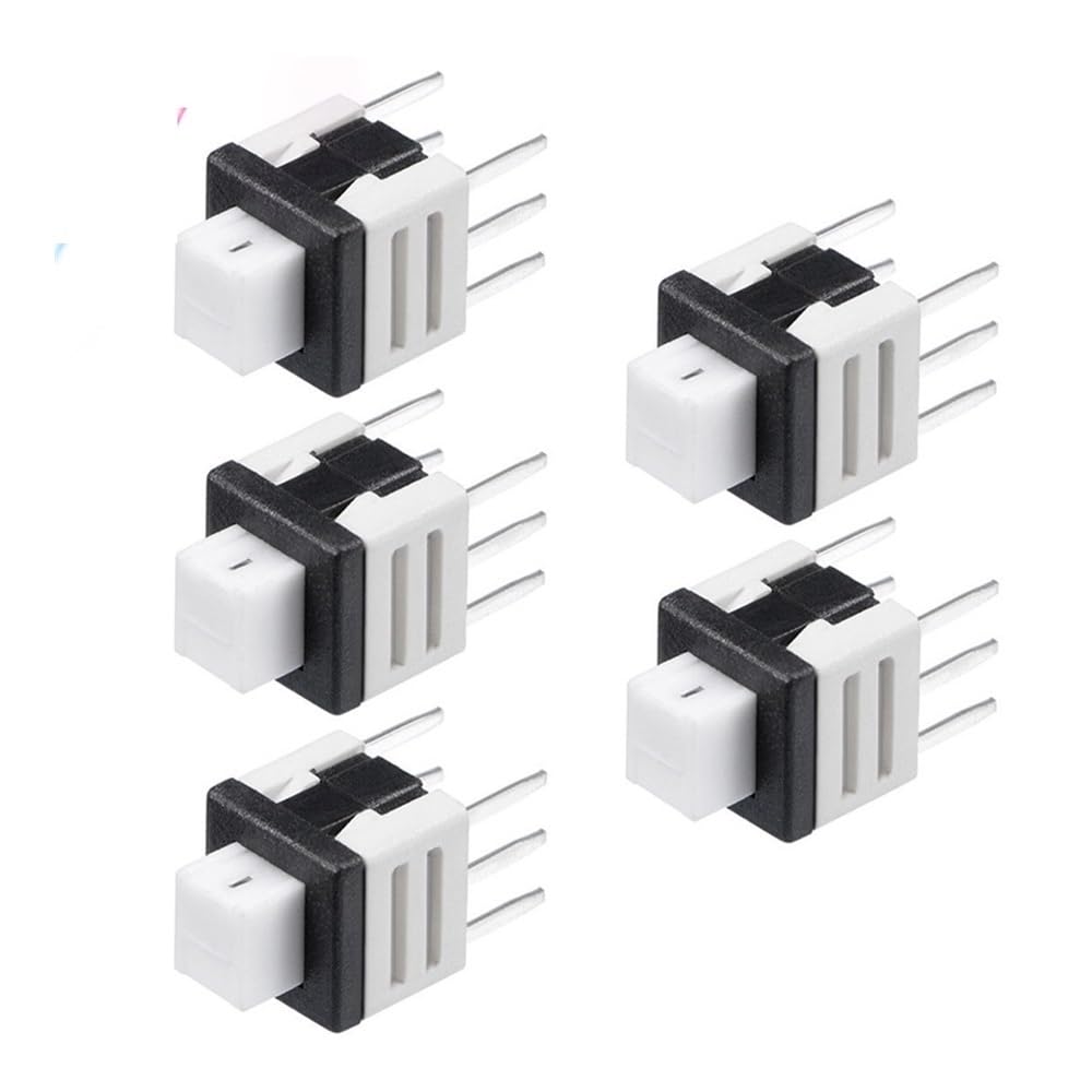 BKGWCSOR 5.8x5.8x7mm PCB DIP Mounting Tact Tactile Push Button Switch Latching 6Pin 5PCS Switches